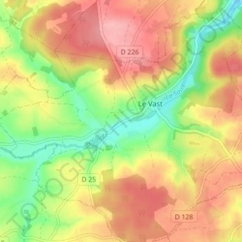 Mappa topografica Les Rues, altitudine, rilievo