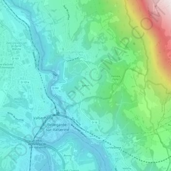 Mappa topografica Ballon, altitudine, rilievo