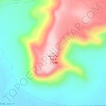 Mappa topografica Apache Point, altitudine, rilievo