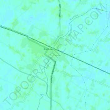 Mappa topografica Babhnan, altitudine, rilievo