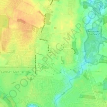 Mappa topografica Lemsahl, altitudine, rilievo