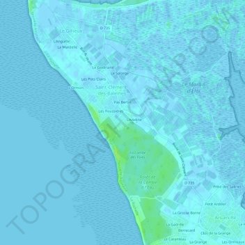 Mappa topografica Bas Rhin, altitudine, rilievo