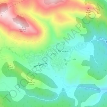 Mappa topografica Vilia, altitudine, rilievo
