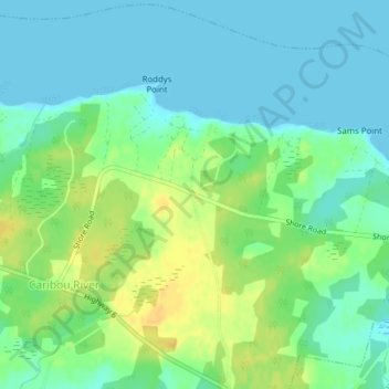 Mappa topografica MacKays Corner, altitudine, rilievo