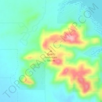 Mappa topografica Quartz Mountain, altitudine, rilievo