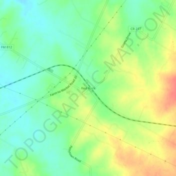 Mappa topografica Red Rock, altitudine, rilievo