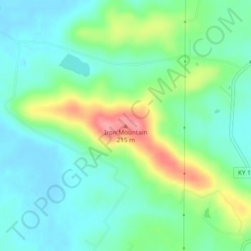Mappa topografica Iron Mountain, altitudine, rilievo