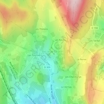 Mappa topografica Château, altitudine, rilievo