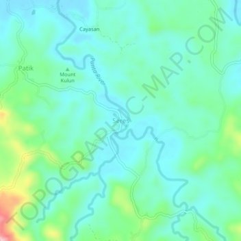 Mappa topografica Seres, altitudine, rilievo