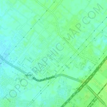 Mappa topografica Rajnagar Extension, altitudine, rilievo
