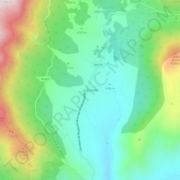 Mappa topografica La Encinilla, altitudine, rilievo