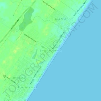 Mappa topografica Balneário Atlântico, altitudine, rilievo