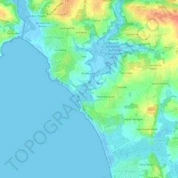 Mappa topografica Le Loch, altitudine, rilievo