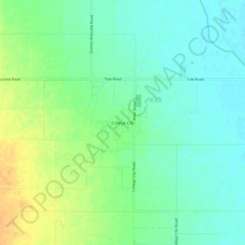 Mappa topografica College City, altitudine, rilievo