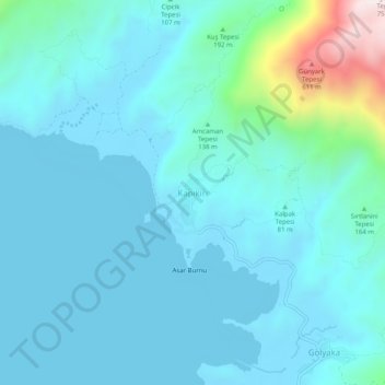 Mappa topografica Kapıkırı, altitudine, rilievo