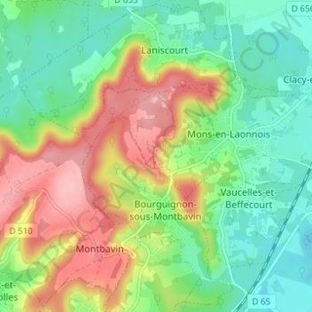 Mappa topografica Les Creuttes, altitudine, rilievo