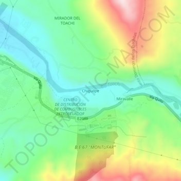 Mappa topografica Chiguilpe, altitudine, rilievo
