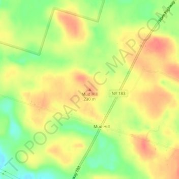 Mappa topografica Mud Hill, altitudine, rilievo