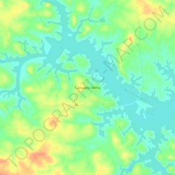 Mappa topografica Canudos Velho, altitudine, rilievo
