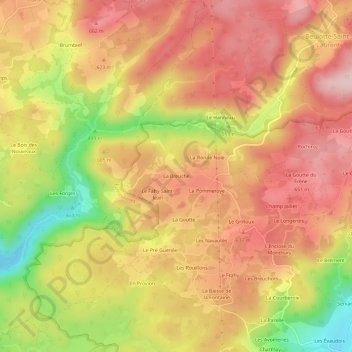 Mappa topografica La Breuche, altitudine, rilievo