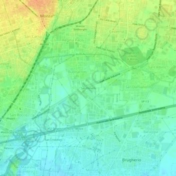 Mappa topografica San Donato, altitudine, rilievo