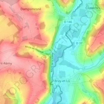 Mappa topografica Saint-Rémy, altitudine, rilievo
