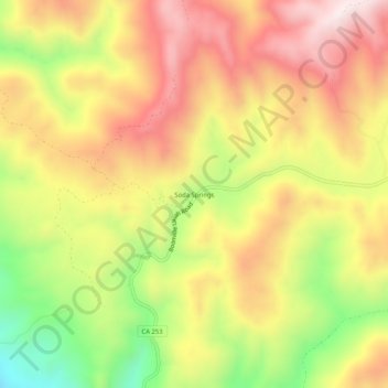 Mappa topografica Soda Springs, altitudine, rilievo