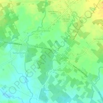 Mappa topografica STA.77+460, altitudine, rilievo
