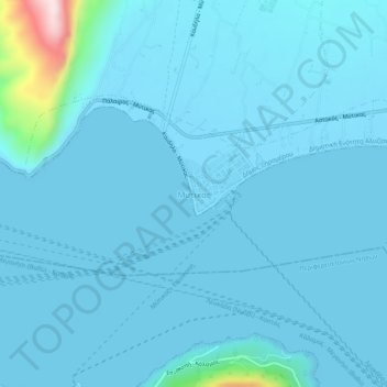 Mappa topografica Mitikas, altitudine, rilievo