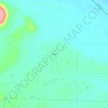 Mappa topografica Hoyt, altitudine, rilievo