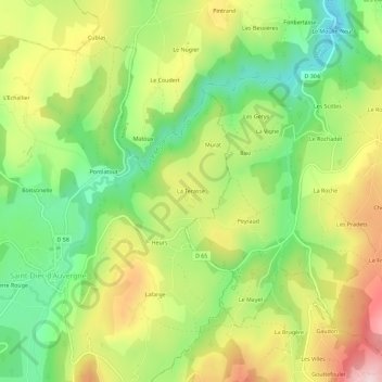 Mappa topografica La Terasse, altitudine, rilievo