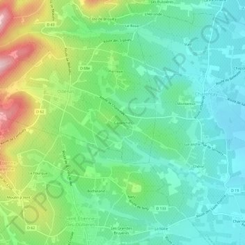 Mappa topografica Garanches, altitudine, rilievo