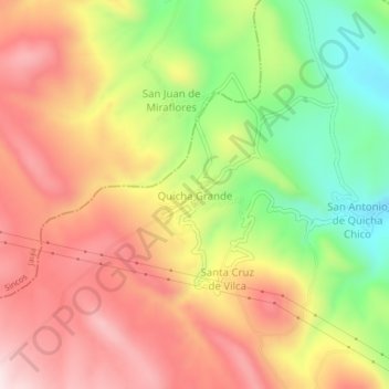 Mappa topografica Quicha Grande, altitudine, rilievo