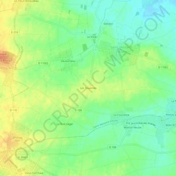 Mappa topografica Les Tourettes, altitudine, rilievo