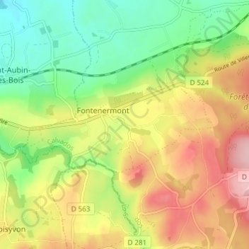 Mappa topografica Le Hameau Drouet, altitudine, rilievo
