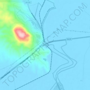 Mappa topografica Sears Point, altitudine, rilievo