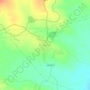 Mappa topografica Palavaram, altitudine, rilievo