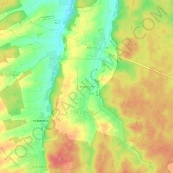 Mappa topografica Friesenhofen, altitudine, rilievo