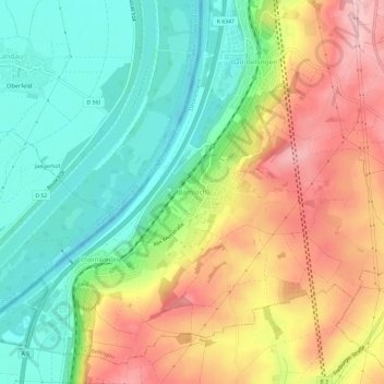 Mappa topografica Bamlach, altitudine, rilievo
