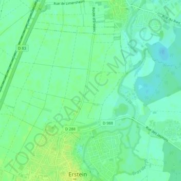Mappa topografica Binnenweg, altitudine, rilievo