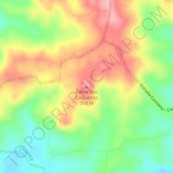 Mappa topografica Cerro dos Coqueiros, altitudine, rilievo