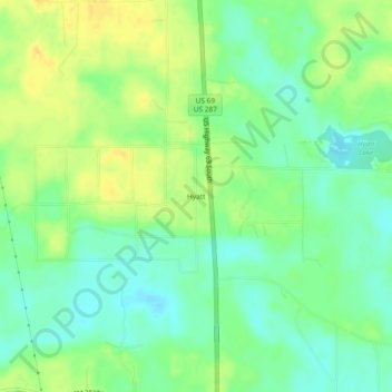 Mappa topografica Hyatt, altitudine, rilievo
