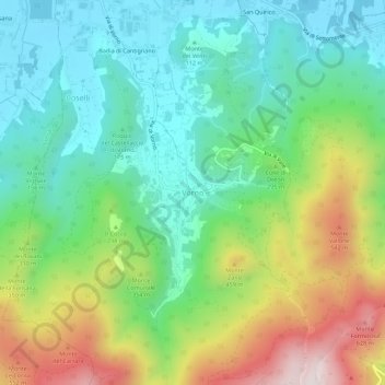 Mappa topografica Vorno, altitudine, rilievo