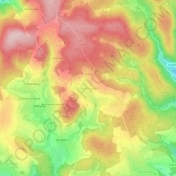 Mappa topografica Engelschwand, altitudine, rilievo