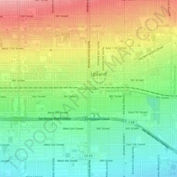 Mappa topografica North Ontario, altitudine, rilievo