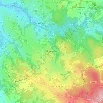 Mappa topografica Le Mascroisier, altitudine, rilievo