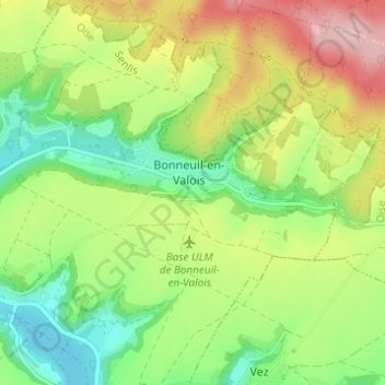 Mappa topografica L'eglise, altitudine, rilievo