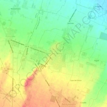 Mappa topografica Monticelli Terme, altitudine, rilievo