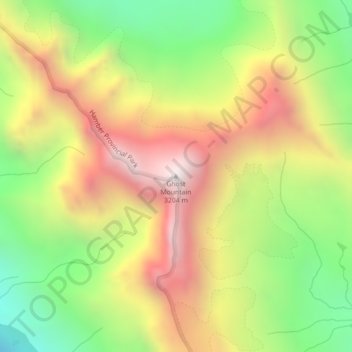 Mappa topografica Ghost Mountain, altitudine, rilievo