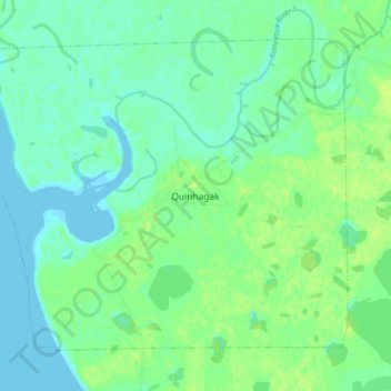 Mappa topografica Quinhagak, altitudine, rilievo